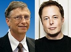 Bill Gates(L) and Elon Musk(R)